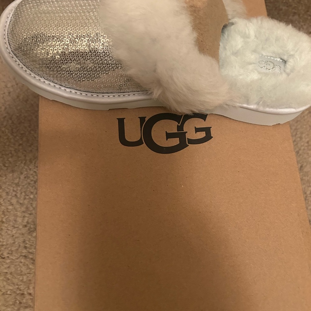 UGG Silver Sequin Slippers